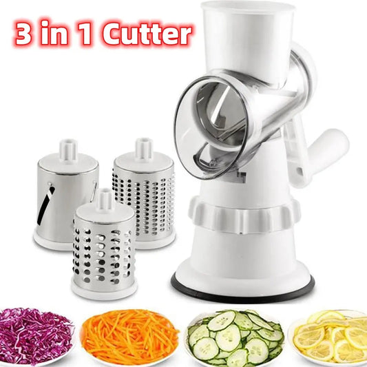 Garderion 3 In 1 Vegetable Slicer – Manual Kitchen Grater Garderion