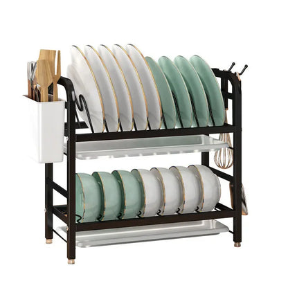 Garderion Kitchen Storage Rack – Double-Layer Dish Organizer Garderion