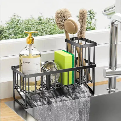 Garderion 304 Stainless Steel Sponge and Cloth Storage Rack - Black Garderion