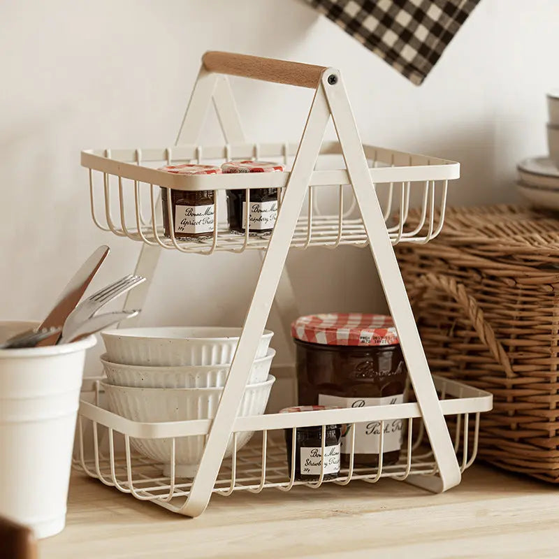 Garderion Double Layer Fruit & Vegetable Shelf – Kitchen Organizer Garderion