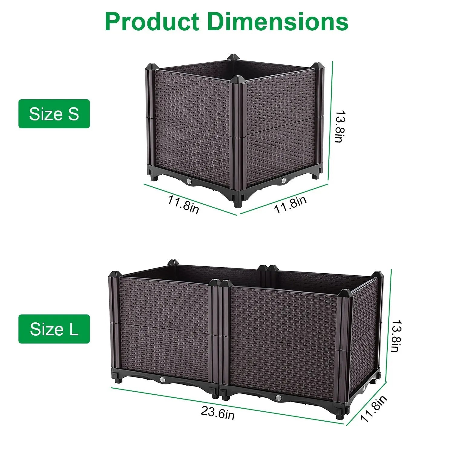 Garderion Raised Garden Bed Box with Self-Watering System Garderion