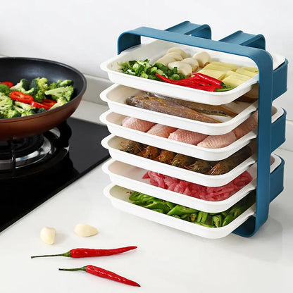 Garderion Wall-mounted Kitchen Shelf – 3/6 Layer Side Tray Organizer Garderion