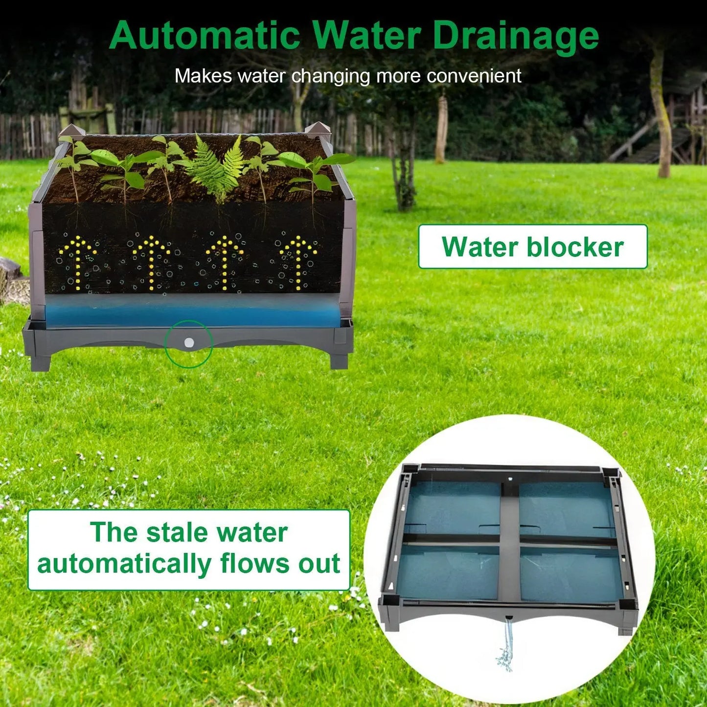 Garderion Raised Garden Bed Box with Self-Watering System Garderion