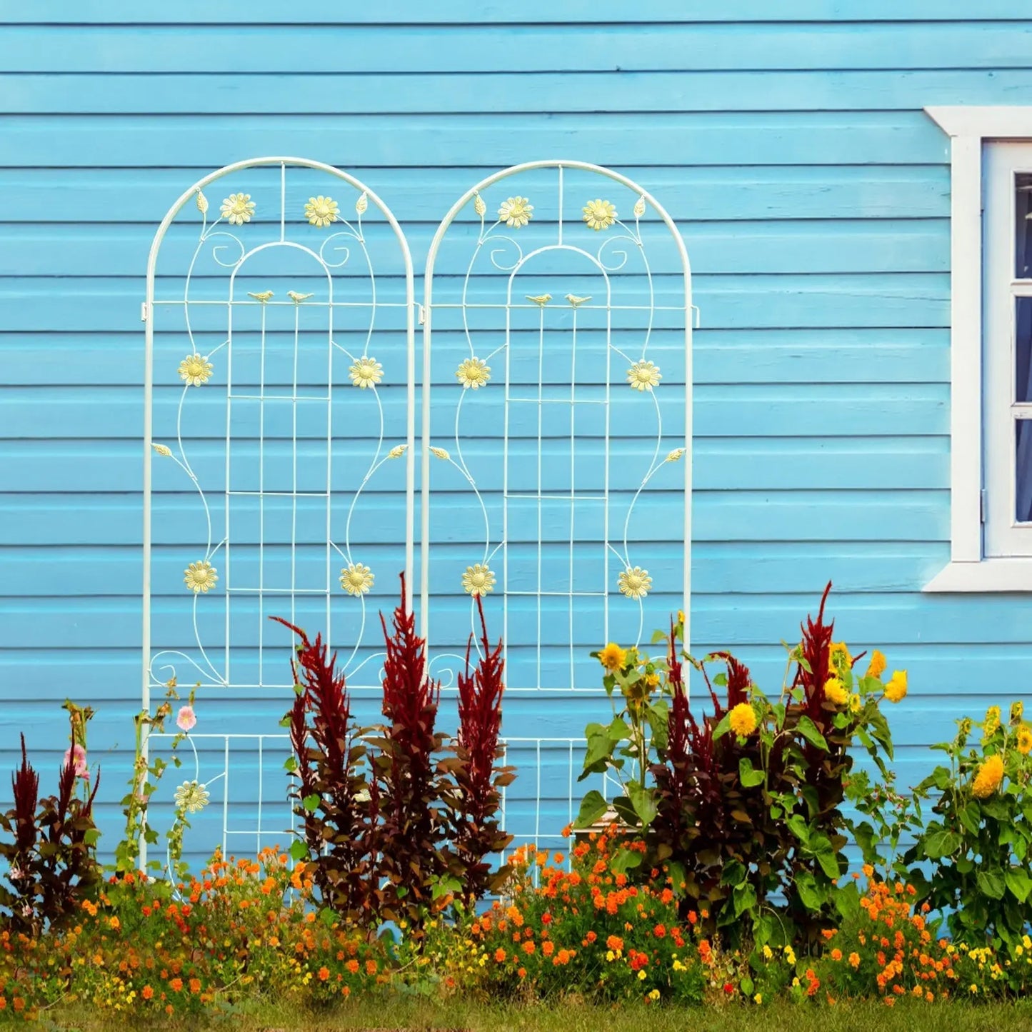 Garderion 2 Pack Metal Garden Trellis Rustproof for Climbing Plants Garderion