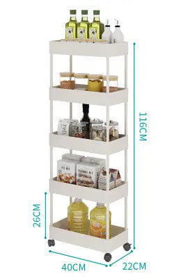 Garderion 4-Layer Plastic Shelf – Bathroom & Kitchen Storage Garderion