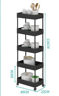 Garderion 4-Layer Plastic Shelf – Bathroom & Kitchen Storage Garderion