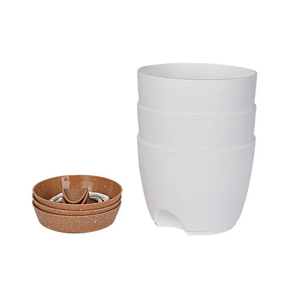 Garderion Round Plastic Planter – Self-Watering Indoor Pot Garderion