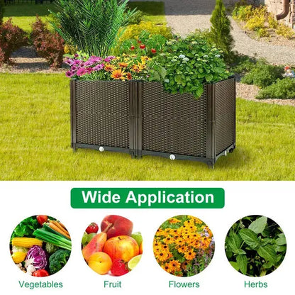 Garderion Raised Garden Bed with Self-Watering System for Patio & Balcony Garderion
