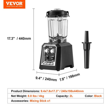 Garderion Professional 68 Oz Stainless Steel Blender – 3 in 1 Garderion