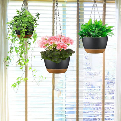 Garderion 4Pcs Self-Watering Hanging Planters with Drainage Garderion
