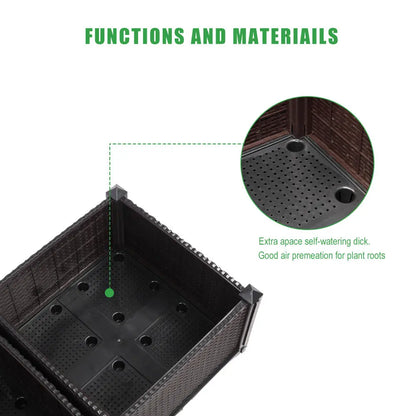 Garderion 2PCS Brown Free Splicing Rattan Planter Boxes Garderion