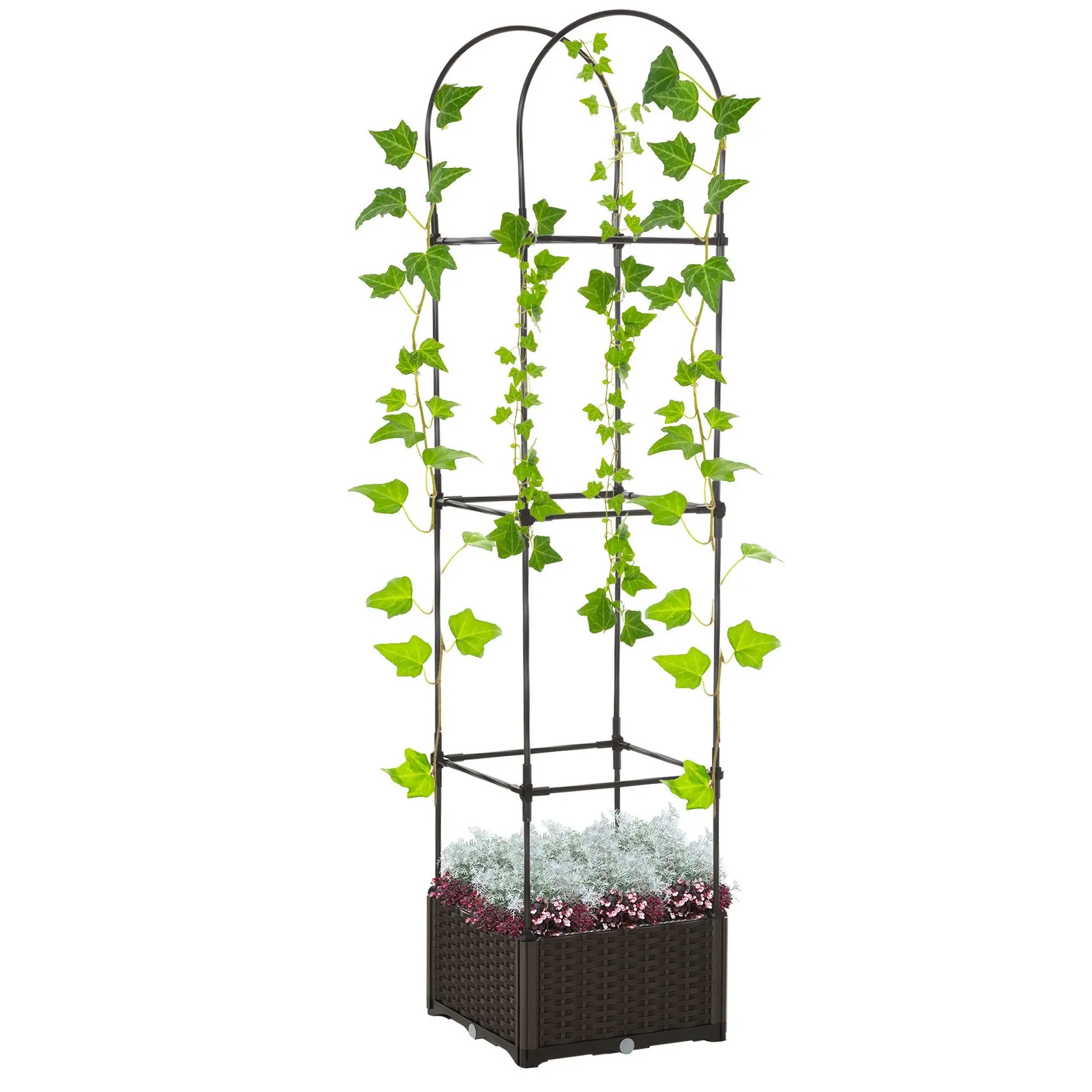 Garderion Elevated Garden Bed with Trellis & Self-Watering Drainage Garderion