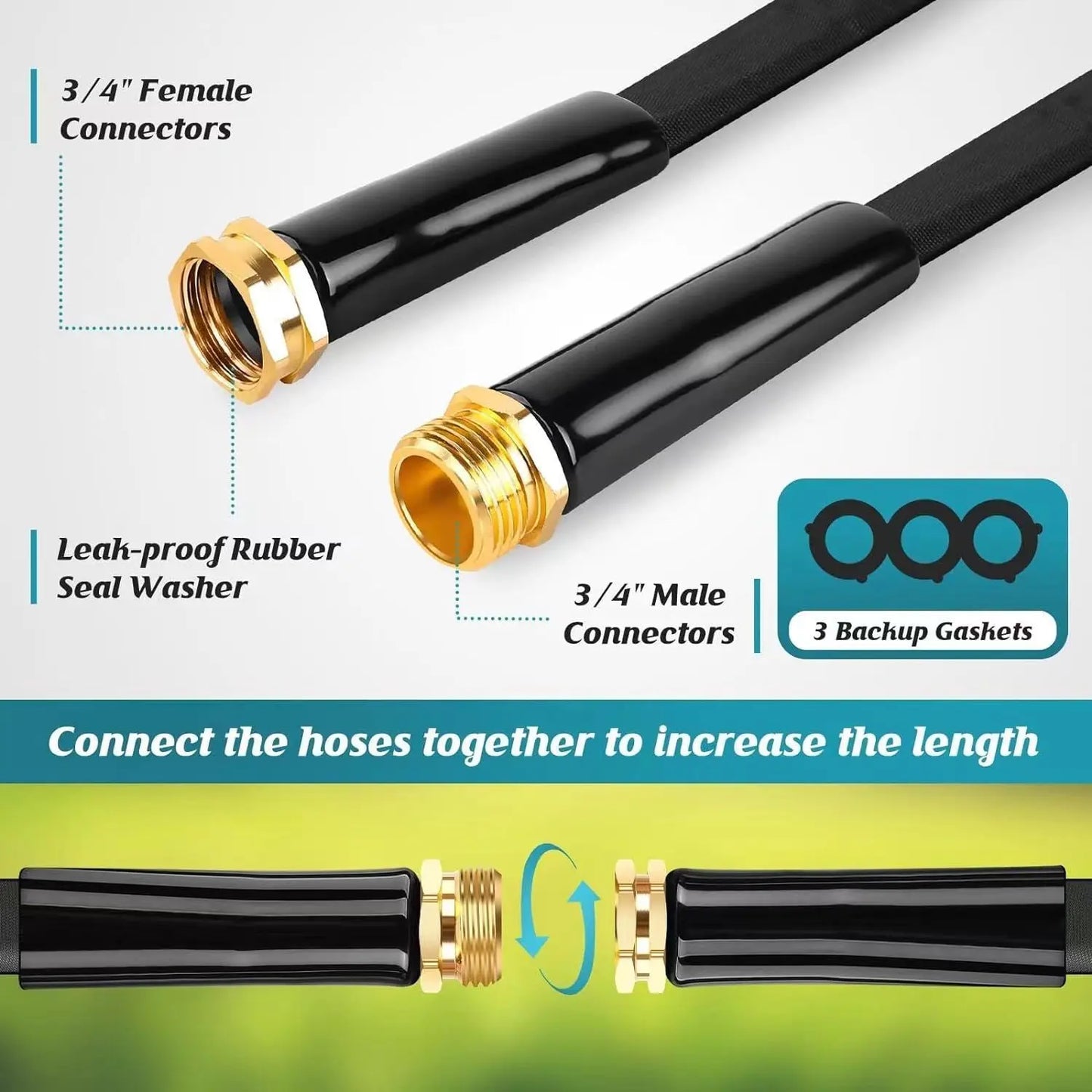 Garderion Garden Hose & Watering Gun – Outdoor Rinse Hose Garderion
