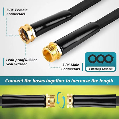Garderion Garden Hose & Watering Gun – Outdoor Rinse Hose Garderion