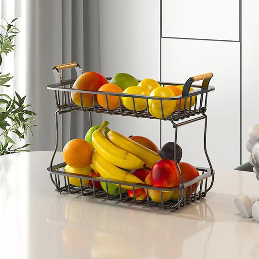 Garderion Double Layer Fruit & Vegetable Shelf – Kitchen Organizer Garderion