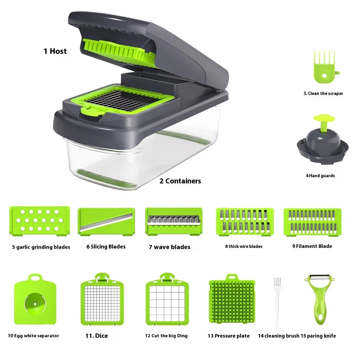 Garderion 15-in-1 Multi-function Vegetable Chopper – Kitchen Tool Garderion