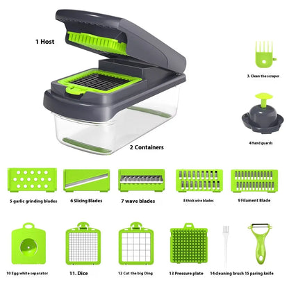 Garderion 15-in-1 Multi-function Vegetable Chopper – Kitchen Tool Garderion