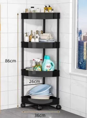 Garderion 4-Layer Plastic Shelf – Bathroom & Kitchen Storage Garderion