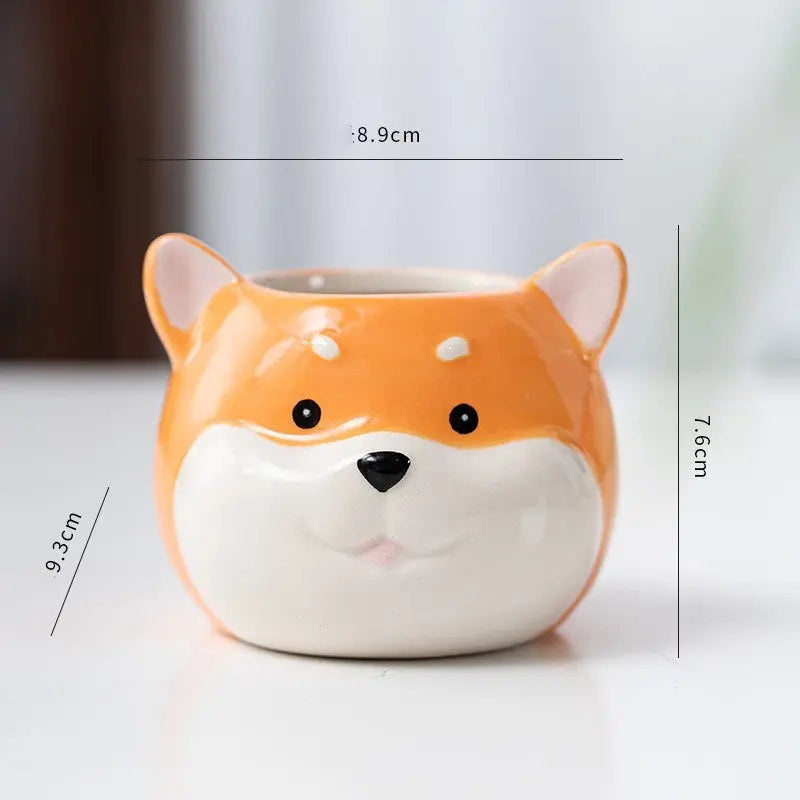Garderion Ceramic Cartoon Animal Flowerpot – Cute Home Planter Garderion