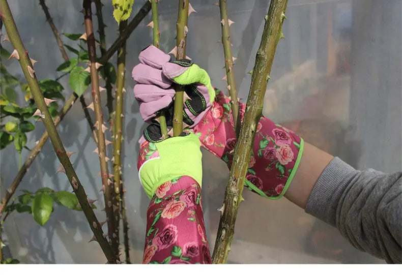 Garderion Long Tube Floral Gardening Gloves – Stab-Resistant null