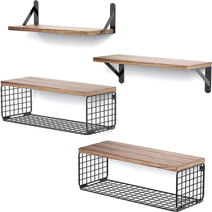 Garderion Wooden Shelf – 4-Layer Kitchen & Living Room Rack Garderion