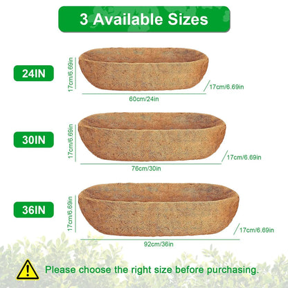 Garderion 3Pcs Coco Liners for Planters | Coconut Fiber Window Box Replacement Garderion