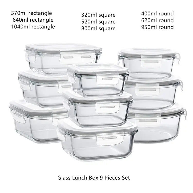 Garderion Glass Lunch Box – Microwave Safe, Separation Type Garderion