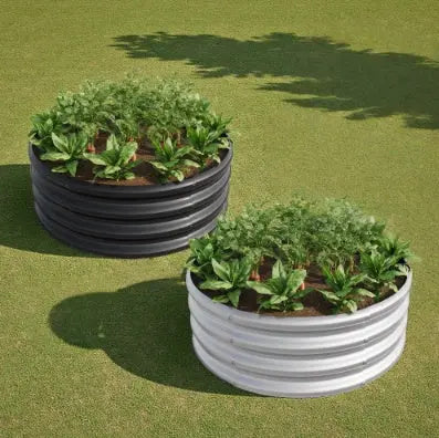 Garderion 2PCS Tall Round Metal Raised Garden Bed for Outdoor Use Garderion