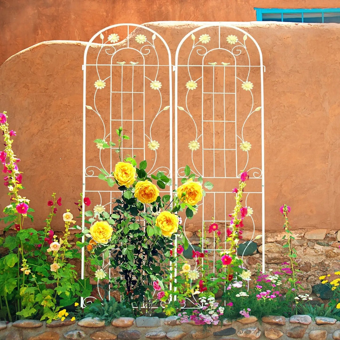 Garderion 2 Pack Metal Garden Trellis Rustproof for Climbing Plants Garderion