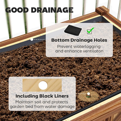 Garderion Raised Garden Bed with Shelf & Drainage Holes Garderion