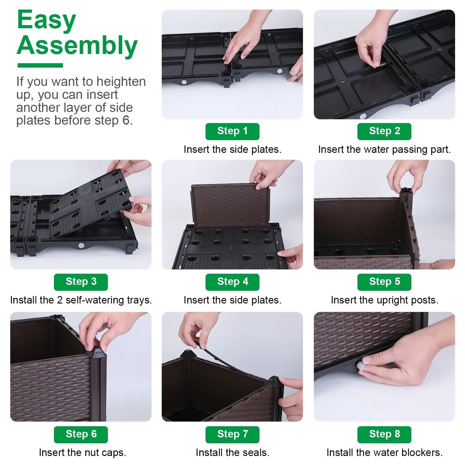 Garderion Raised Garden Bed Box with Self-Watering System Garderion
