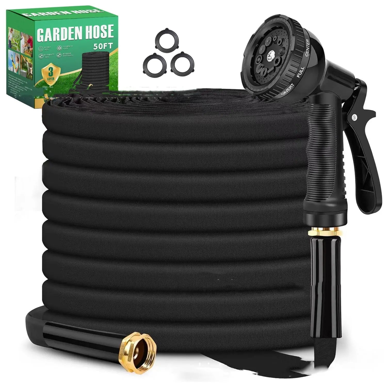 Garderion Garden Hose & Watering Gun – Outdoor Rinse Hose Garderion