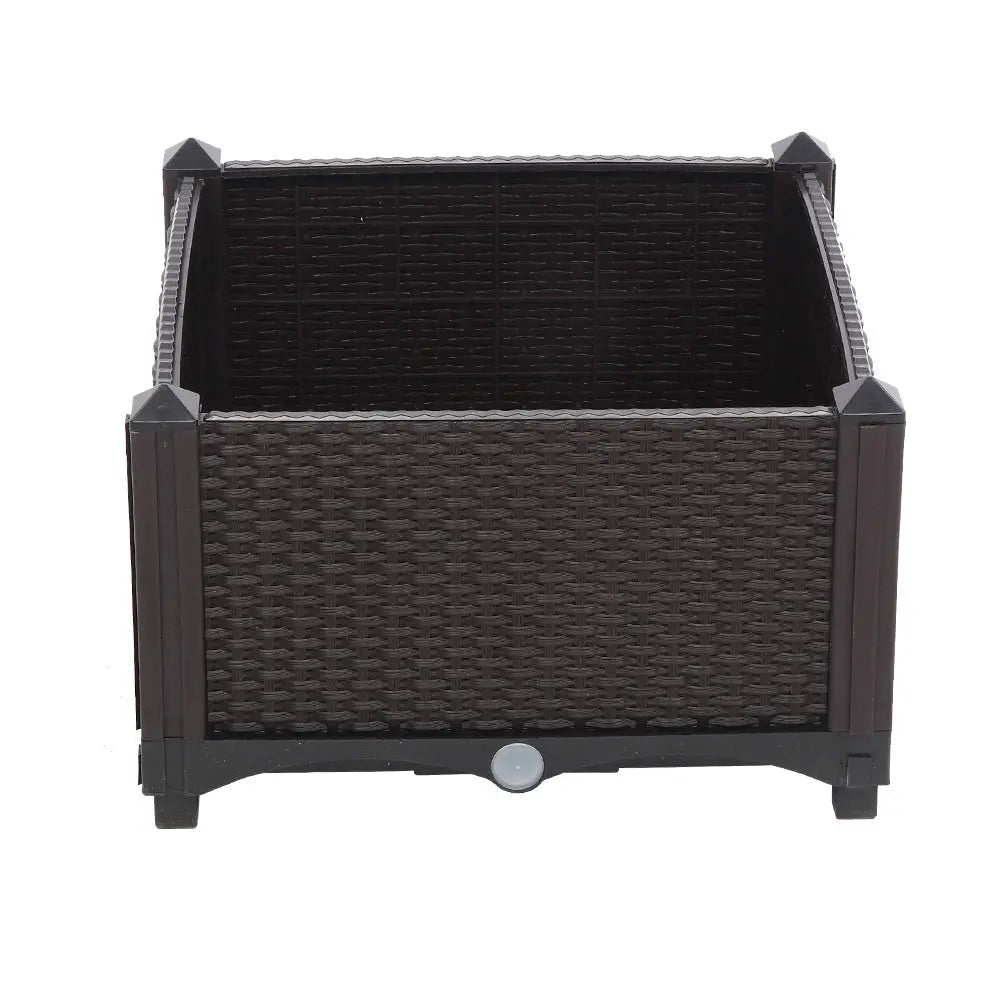 Garderion 2PCS Brown Free Splicing Rattan Planter Boxes Garderion