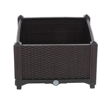 Garderion 2PCS Brown Free Splicing Rattan Planter Boxes Garderion