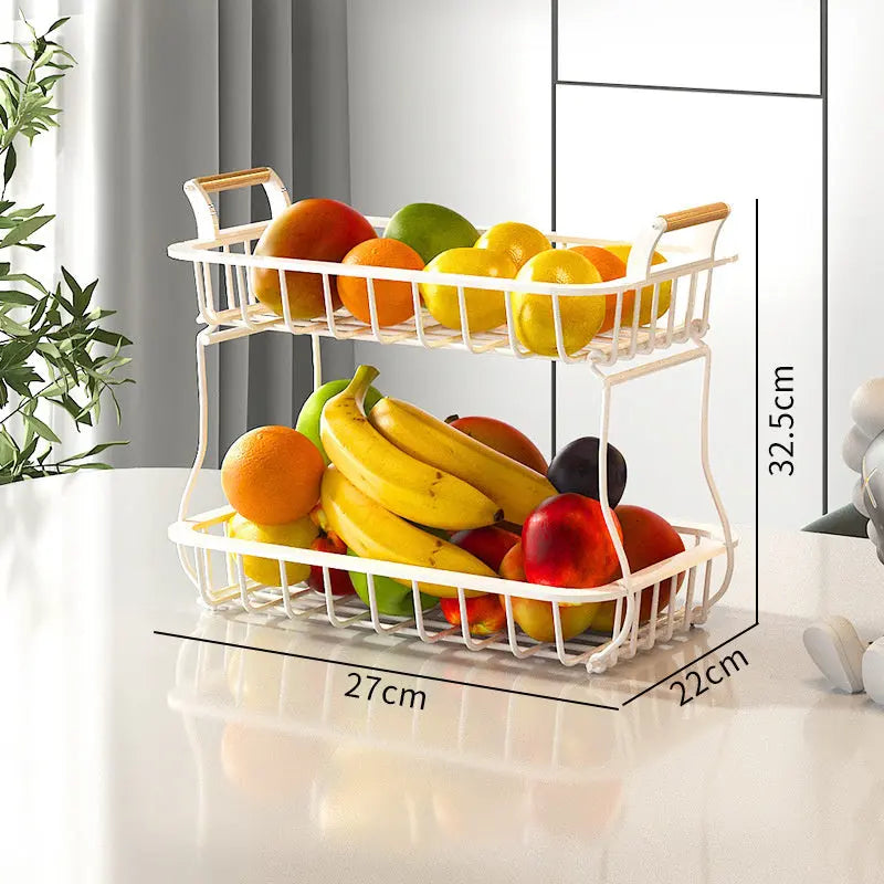 Garderion Double Layer Fruit & Vegetable Shelf – Kitchen Organizer Garderion