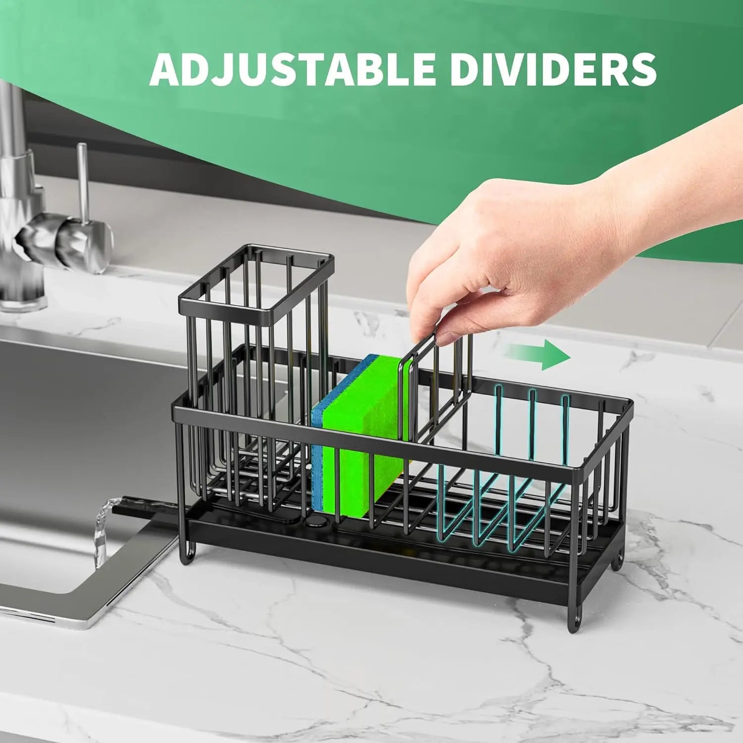 Garderion 304 Stainless Steel Sponge and Cloth Storage Rack - Black Garderion