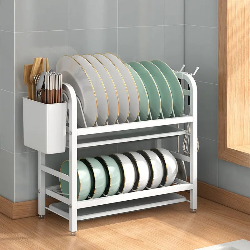 Garderion Kitchen Storage Rack – Double-Layer Dish Organizer Garderion