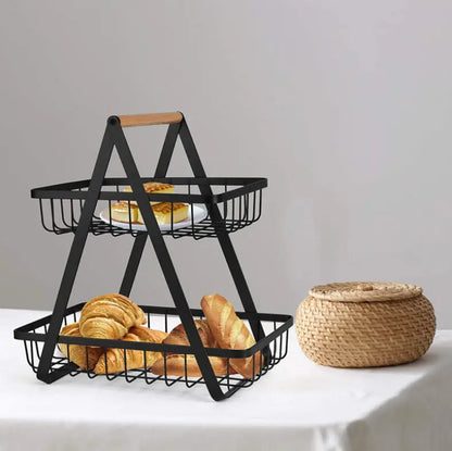Garderion Double Layer Fruit & Vegetable Shelf – Kitchen Organizer Garderion