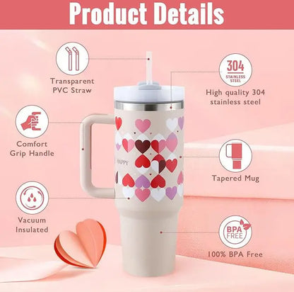 Garderion 40oz Insulated Tumbler with Handle & Straw Garderion